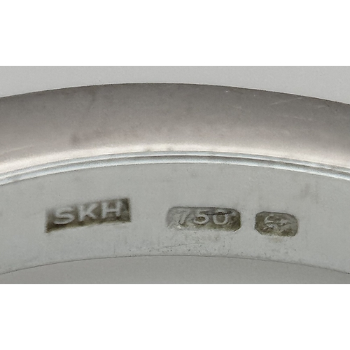 6 - AN 18K WHITE GOLD, DIAMOND SOLITAIRE RING. 0.75CT. 3.9G, SIZE M. P 133/135.