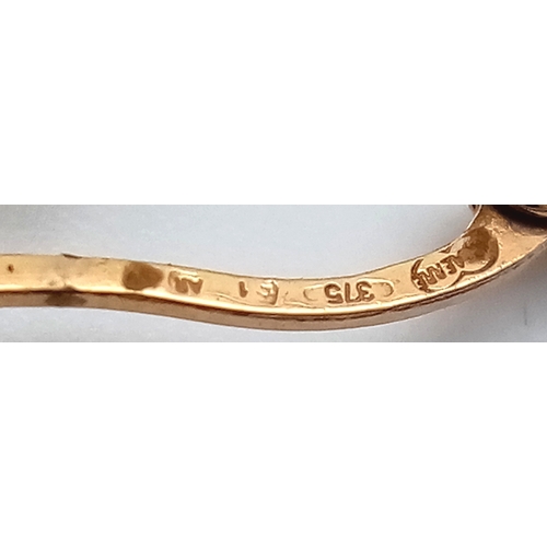 7 - Traditional 9 CARAT GOLD HOOP EARRINGS. Twist Design. 1.13 Grams. Approx 2.0 cm Diameter.