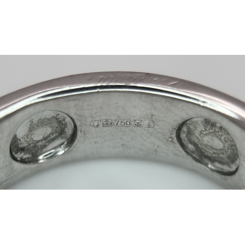 20 - AN 18K WHITE GOLD, DIAMOND SET, SCREW DESIGN, BAND RING. 0.50 TCW, 10.1G, SIZE U. TAN 4007.