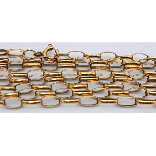 40 - A 9K Yellow Gold Belcher Link Chain Necklace. 98cm length. 9.75g.