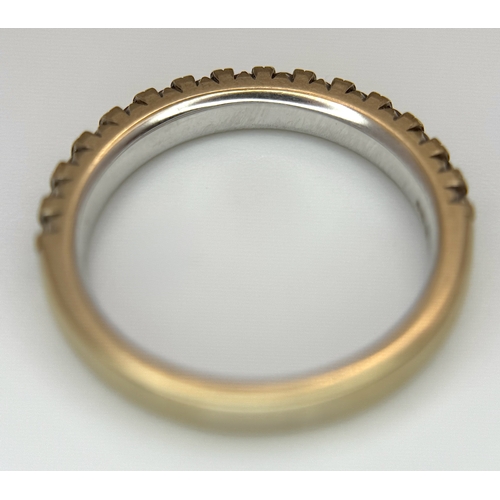 60 - An 18k Gold and Diamond Half Eternity Ring. 0.50ctw. Size L. 4.1g total weight.