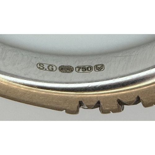 60 - An 18k Gold and Diamond Half Eternity Ring. 0.50ctw. Size L. 4.1g total weight.