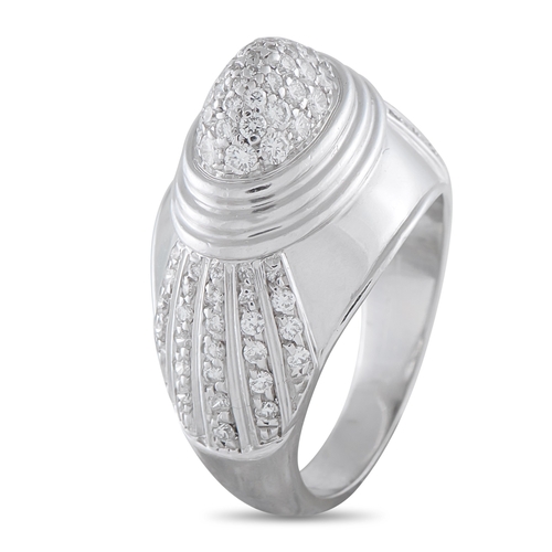 14 - A Boucheron 18K White Gold 1.0ct Diamond Ring. 18K White Gold setting. Sparkling Diamonds with a tot... 