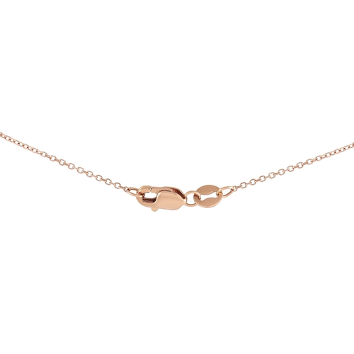 78 - An 18K Rose Gold 1.00 ct Diamond Bar Necklace. At the center of an 18 chain, a simple bar pendant me... 