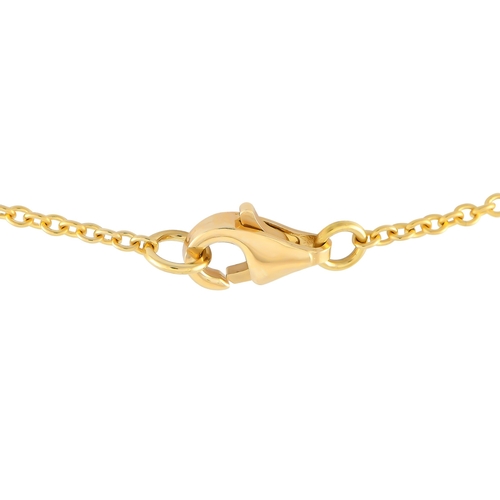 91 - An 18K Yellow Gold 1.25ct Diamond Necklace. Diamonds with a total weight of 1.25 carats accent the 1... 
