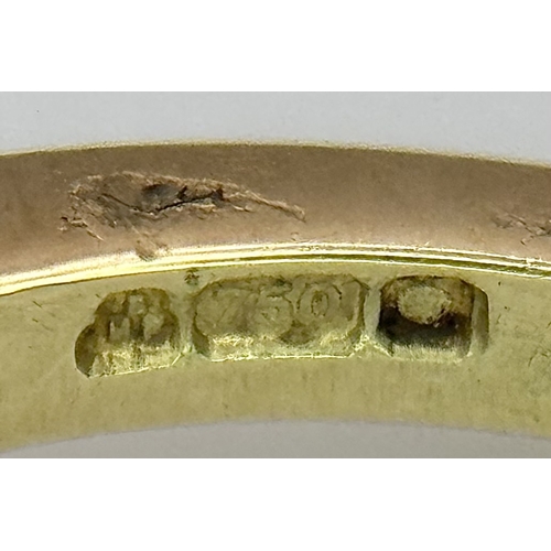 72 - An 18K Yellow Gold Diamond Solitaire Ring. 0.40ct pear shaped diamond. Size K. 2.75g. NL007