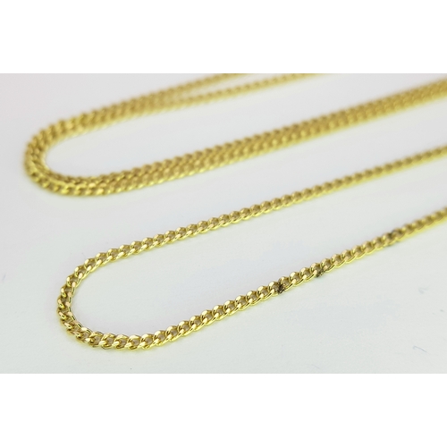 94 - An 18K Yellow Gold Petit Curb Link Chain/Necklace. 44cm. 2.3g.