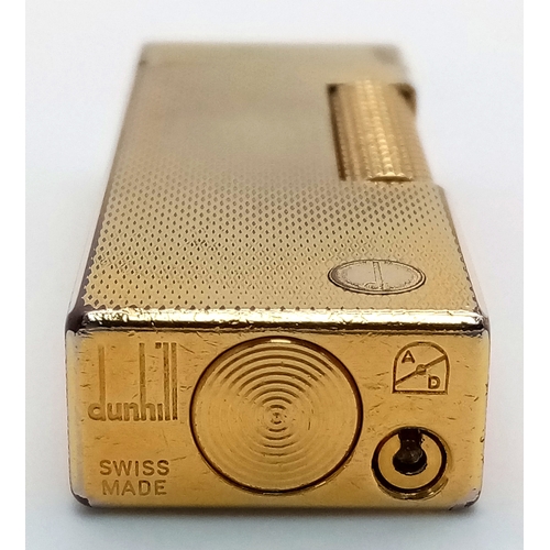 98 - Genuine Vintage DUNHILL GOLD PLATED LIGHTER. Engine Turned Design. Very nice condition, please see p... 