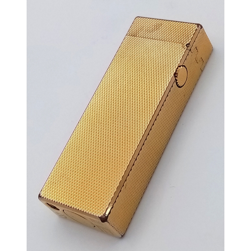 98 - Genuine Vintage DUNHILL GOLD PLATED LIGHTER. Engine Turned Design. Very nice condition, please see p... 
