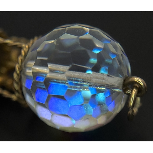 111 - A 9K YELLOW GOLD, CRYSTAL SET, HOT AIR BALLOON CHARM / PENDANT. 10.8G. S/A 1561 - 2.