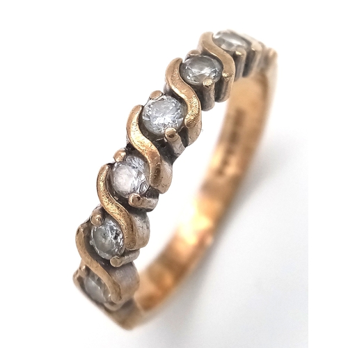140 - Fully Hallmarked 9 CARAT GOLD RING set with Sparkling Clear Gemstones. Beautifully mounted. 3.0 Gram... 