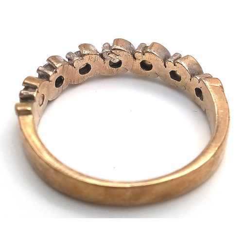 140 - Fully Hallmarked 9 CARAT GOLD RING set with Sparkling Clear Gemstones. Beautifully mounted. 3.0 Gram... 