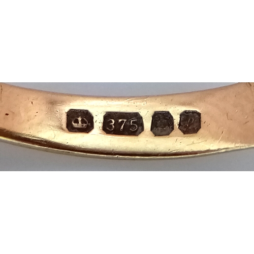 1038 - A Vintage 1985 London Hallmarked 9 Carat Gold Ring Set with an Emperador Maximiliano 1865 Mexican Go... 