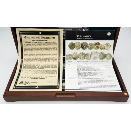 1066 - A Superb Set of Antique Silver Coins from Medieval Europe, comprising 14 coins in capsules and in a ... 