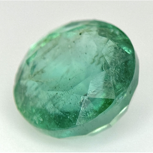 15 - A 4.16ct Round Brilliant Cut Zambian Natural Emerald Gemstone. GFCO Switzerland certified. A rare in... 