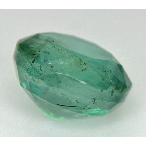 15 - A 4.16ct Round Brilliant Cut Zambian Natural Emerald Gemstone. GFCO Switzerland certified. A rare in... 