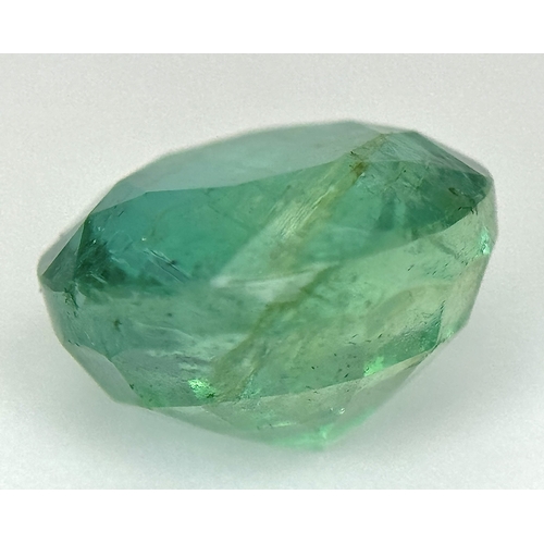 15 - A 4.16ct Round Brilliant Cut Zambian Natural Emerald Gemstone. GFCO Switzerland certified. A rare in... 