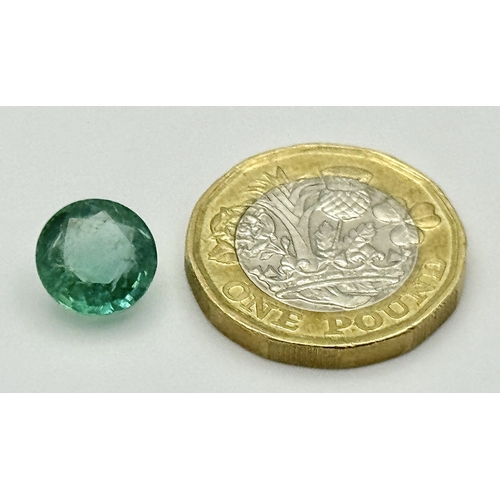 15 - A 4.16ct Round Brilliant Cut Zambian Natural Emerald Gemstone. GFCO Switzerland certified. A rare in... 