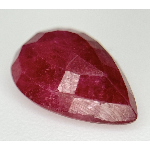 22 - A Rare 2.57ct Pear Mixed Cut Ruby Gemstone. Vietnam origin. WGI London UK certified. Ref: BVC 07
