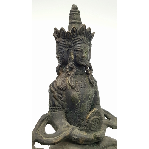 45 - A Seated Bronze Buddha: A finely cast bronze figure of the Buddha in dhyanasana (meditative posture)... 