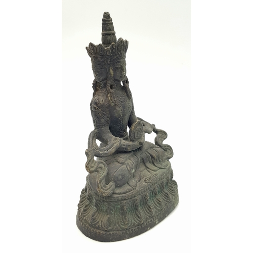 45 - A Seated Bronze Buddha: A finely cast bronze figure of the Buddha in dhyanasana (meditative posture)... 