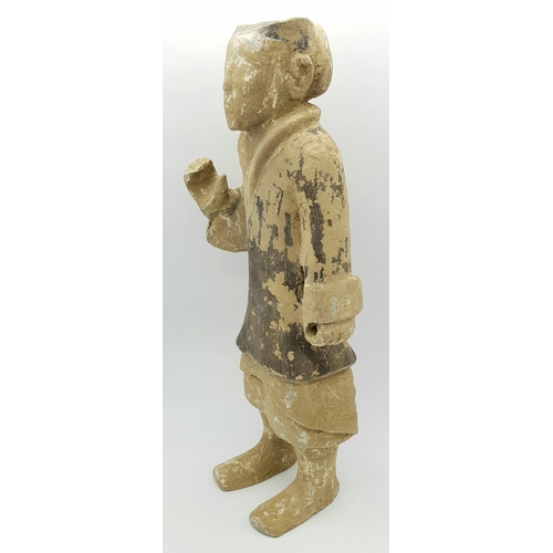 70 - An Ancient Terracotta Guard From The Han Dynasty - 206BC-220AD. Discovered many years ago in the so-... 