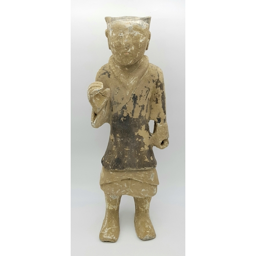 70 - An Ancient Terracotta Guard From The Han Dynasty - 206BC-220AD. Discovered many years ago in the so-... 