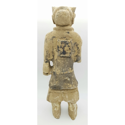 70 - An Ancient Terracotta Guard From The Han Dynasty - 206BC-220AD. Discovered many years ago in the so-... 
