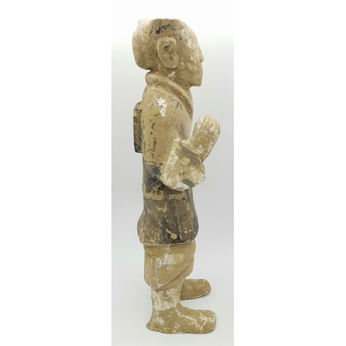 70 - An Ancient Terracotta Guard From The Han Dynasty - 206BC-220AD. Discovered many years ago in the so-... 