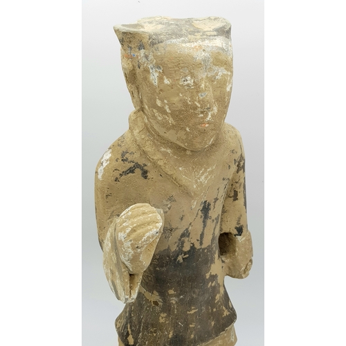 70 - An Ancient Terracotta Guard From The Han Dynasty - 206BC-220AD. Discovered many years ago in the so-... 