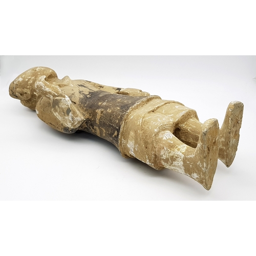 70 - An Ancient Terracotta Guard From The Han Dynasty - 206BC-220AD. Discovered many years ago in the so-... 