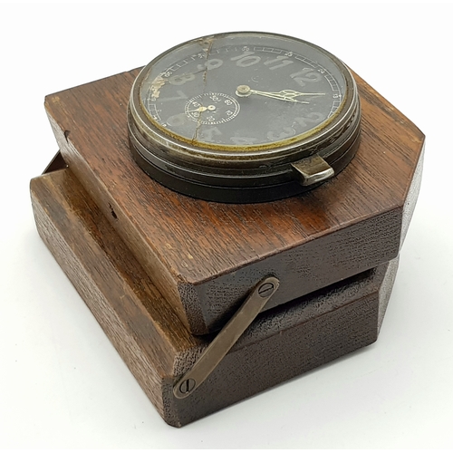 WW2 German Field Radio Operators Clock (not working) in original wooden ...