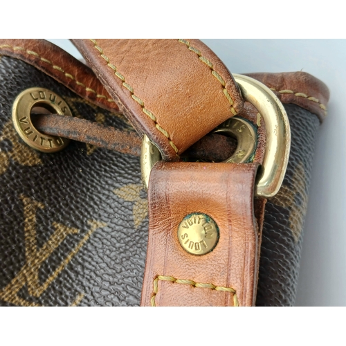 180 - A Louis Vuitton Brown Monogram Noé Shoulder Bag. Brown monogram coated canvas exterior with gold-ton... 