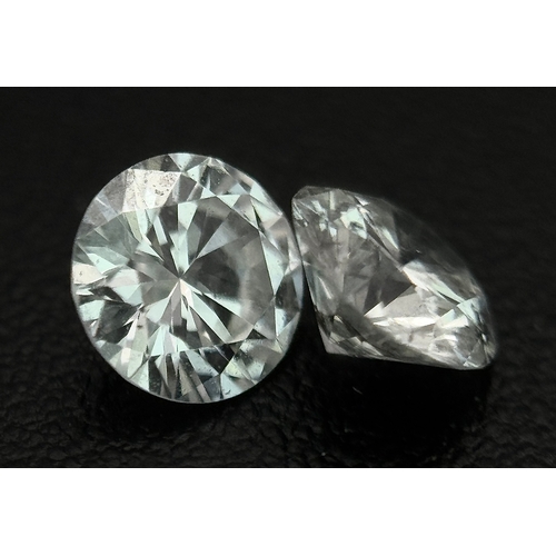 535 - A PAIR OF 3.9MM ROUND BRILLIANT CUT, NATURAL DIAMONDS. 0.43TCW. ABSC 1004