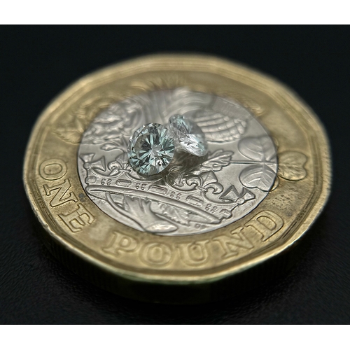 535 - A PAIR OF 3.9MM ROUND BRILLIANT CUT, NATURAL DIAMONDS. 0.43TCW. ABSC 1004