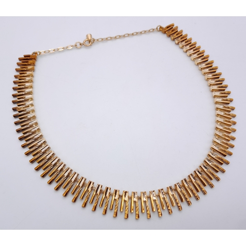525 - Magnificent GOLD TONE ‘CLEOPATRA’  NECKLACE. Complete with Original Case. Approx 45 cm.