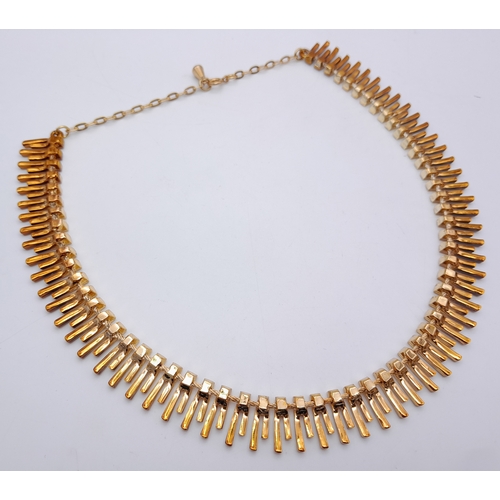 525 - Magnificent GOLD TONE ‘CLEOPATRA’  NECKLACE. Complete with Original Case. Approx 45 cm.