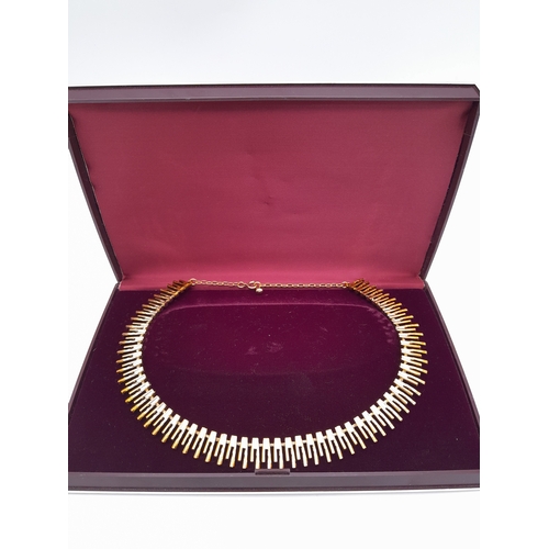 525 - Magnificent GOLD TONE ‘CLEOPATRA’  NECKLACE. Complete with Original Case. Approx 45 cm.