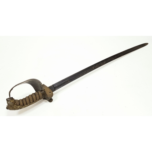 530 - An Antique British Naval Sword. 90cm Length. Stamped to Blade ‘Proved with stamp in circle’. UK Main... 