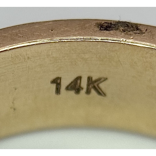 1004 - A 14K Yellow Gold Diamond Full Eternity Ring. Size L 1/2. 6.22g total weight. 0.62ctw with VS clarit... 
