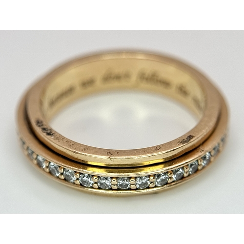 1004 - A 14K Yellow Gold Diamond Full Eternity Ring. Size L 1/2. 6.22g total weight. 0.62ctw with VS clarit... 