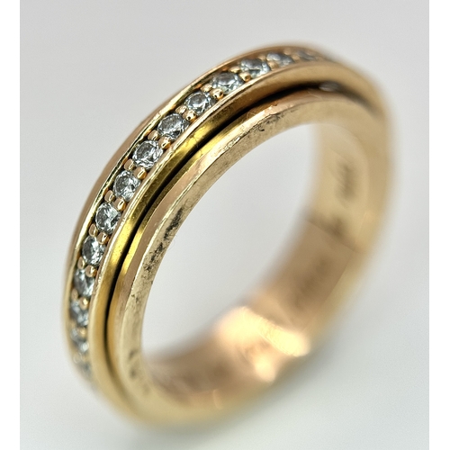 1004 - A 14K Yellow Gold Diamond Full Eternity Ring. Size L 1/2. 6.22g total weight. 0.62ctw with VS clarit... 