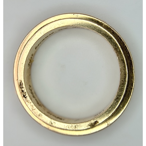 1004 - A 14K Yellow Gold Diamond Full Eternity Ring. Size L 1/2. 6.22g total weight. 0.62ctw with VS clarit... 