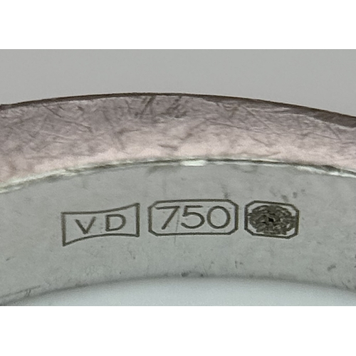 1018 - An 18K White Gold Lab Grown Diamond Half Eternity Ring. Size R. 4.2g. IIB/28055.