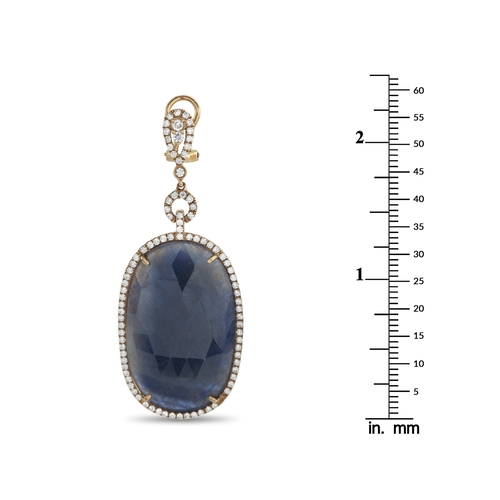 1002 - A pair of 18K Rose Gold 2.15ct Diamond and Sapphire Earrings. Bold Sapphire gemstones add an excitin... 