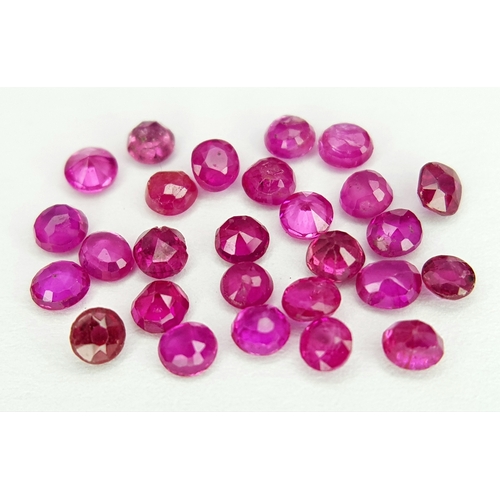 528 - A SELECTION OF ROUND 2.3MM RUBIES. 1.96TCW. ABSC 1001