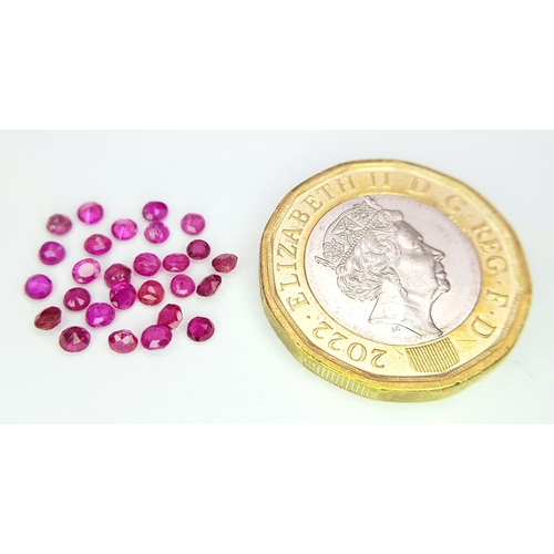 528 - A SELECTION OF ROUND 2.3MM RUBIES. 1.96TCW. ABSC 1001