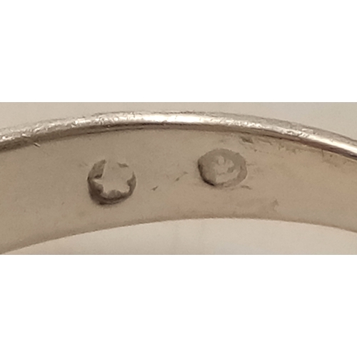 1056 - A Vintage, Possibly Navajo, Silver and Turquoise Set Ring Size N. Measures 1.6cm Wide at the Crown a... 