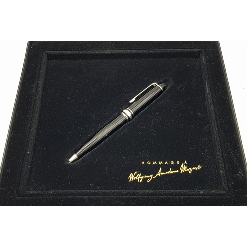 1109 - A Limited Edition Montblanc Meisterstuck Platinum, Mozart Edition, Black Ballpoint Pen in original p... 