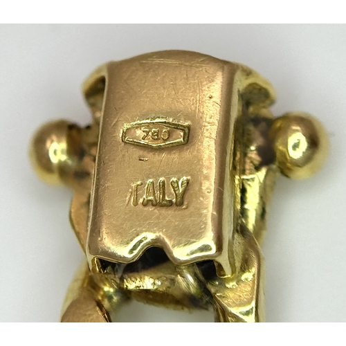 515 - A TIFFANY AND CO 18K GOLD CURB LINK BRACELET WITH BOX CLASP .          40gms        19cms